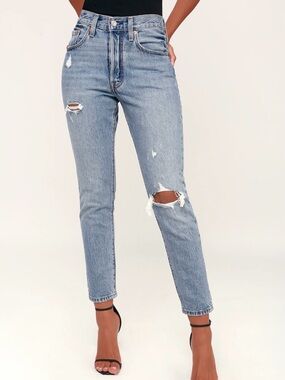 Levi’s 501 Skinny Distressed Blue Jeans - Classic Straight Fit size 26